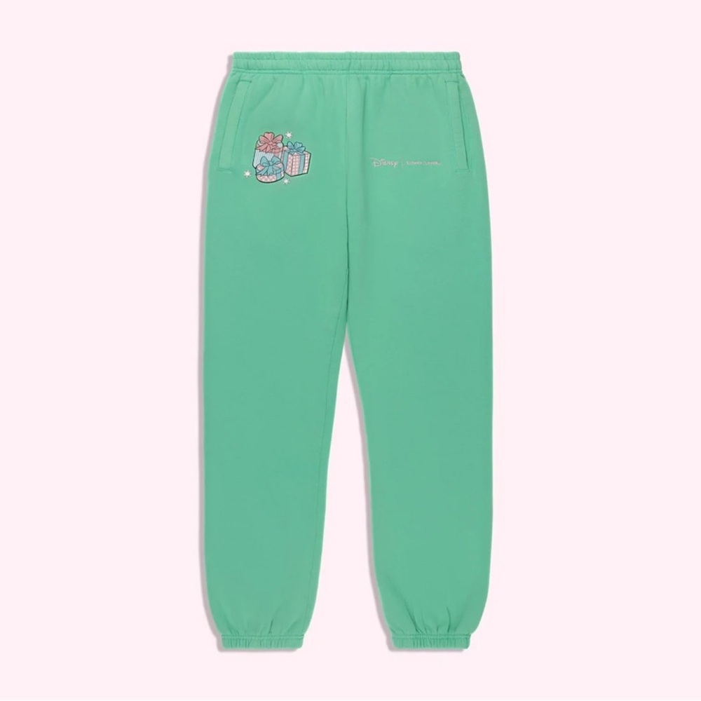 Disney x Stoney Clover Lane Mint Green Mickey & Minnie Holiday Sweatpants S/M